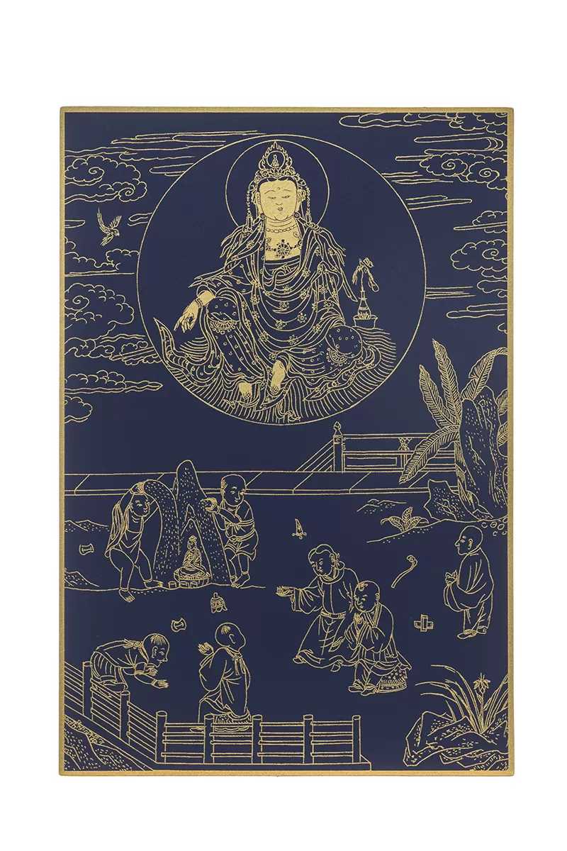 《僧伽林文化》故宮百年紀念描金佛卡系列26-觀音現童真男女身說法