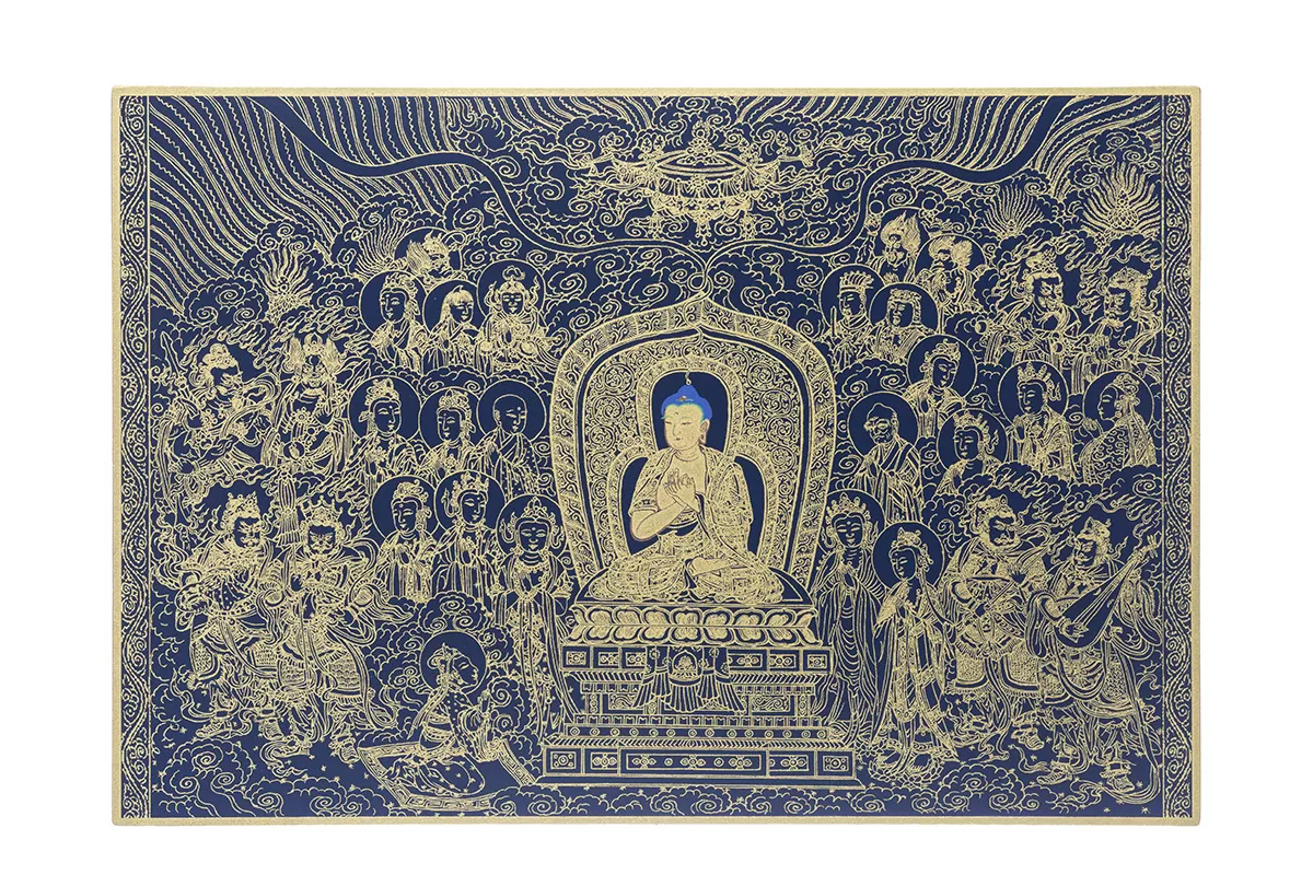 《僧伽林文化》故宮百年紀念描金佛卡系列50-圓覺經佛說法圖