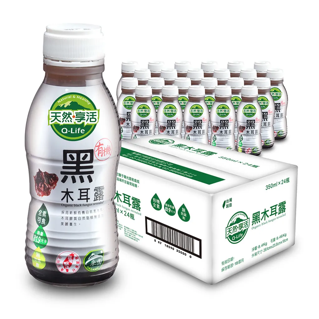 《Q-Life享活》有機黑糖黑木耳飲(350mlX24瓶/箱)