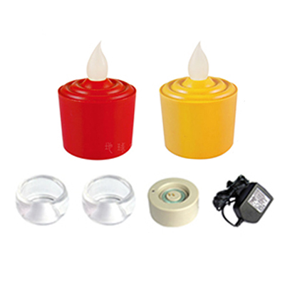 《弘麒》充電式LED環保蠟燭燈組(兩色任選，2入含燈、杯、充電器)