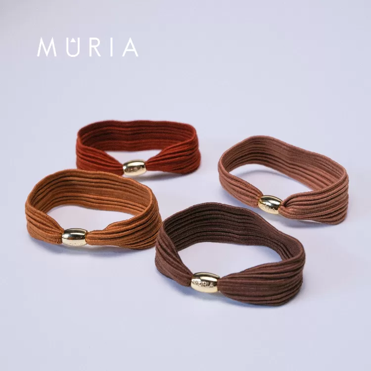 《MÛRIA》緞帶圈8入組合—摩卡慕斯