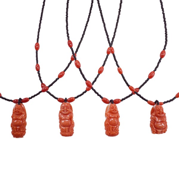 《聖宏》珊瑚手工雕刻彌勒佛項鍊