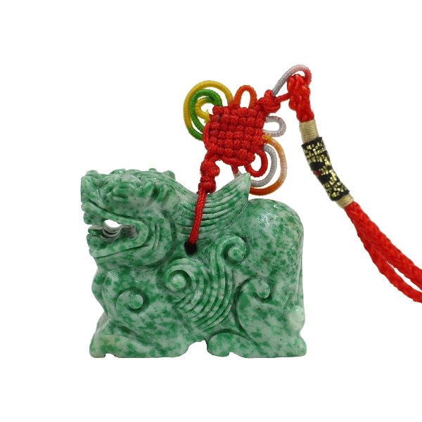 《聖宏》青海翠玉手工雕刻貔貅吊飾