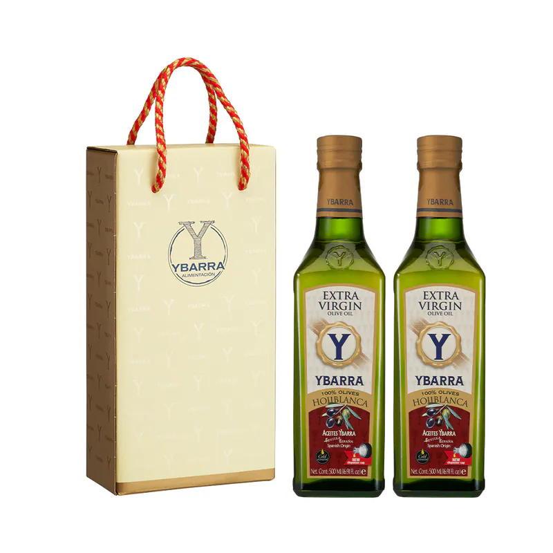 《YBARRA益百萊》生飲旗艦款 西班牙原裝 100%單一品種特級冷壓初榨橄欖油 兩入禮盒組500mlx2
