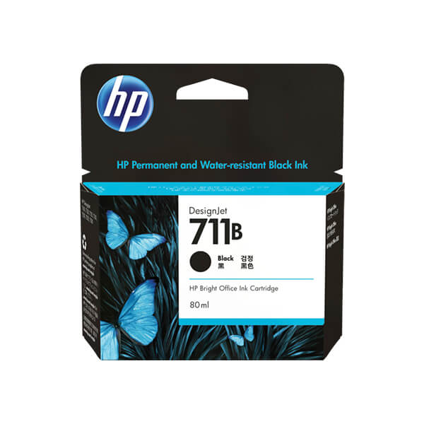 HP 711B 黑色原廠墨水匣 80ml (3WX01A) 需更新韌體
