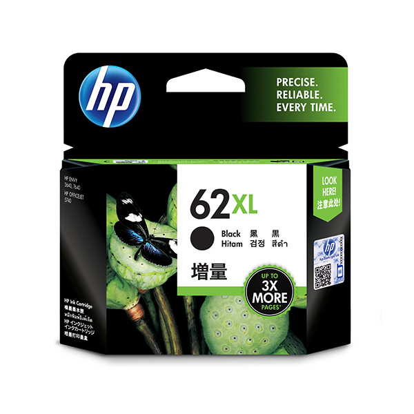 HP 62 XL 高印量黑色原廠墨水匣(C2P05AA)