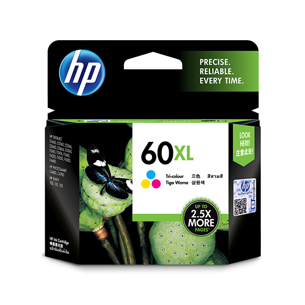 HP 60XL 高容量三色原廠墨水匣(CC644WA)