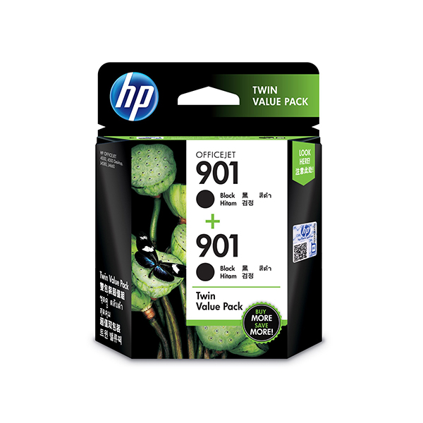 HP 901 兩包入黑色原廠墨水匣(E5Y52AA)