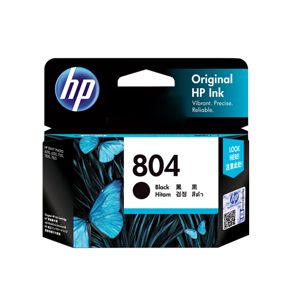 HP 804 黑色原廠墨水匣(T6N10AA)
