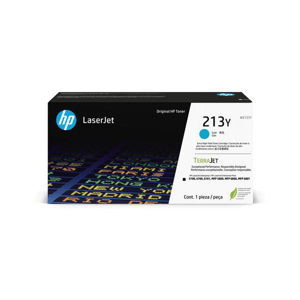 HP 213Y LaserJet 青色原廠碳粉匣超高印量(W2131Y)