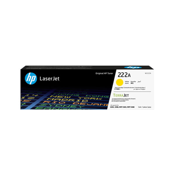 HP 222A LaserJet 黃色原廠碳粉匣(W2222A)