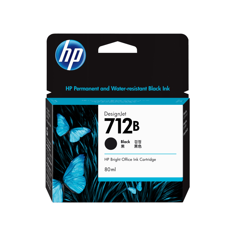 HP 712B 黑色原廠墨水匣 80ml (3ED29A)