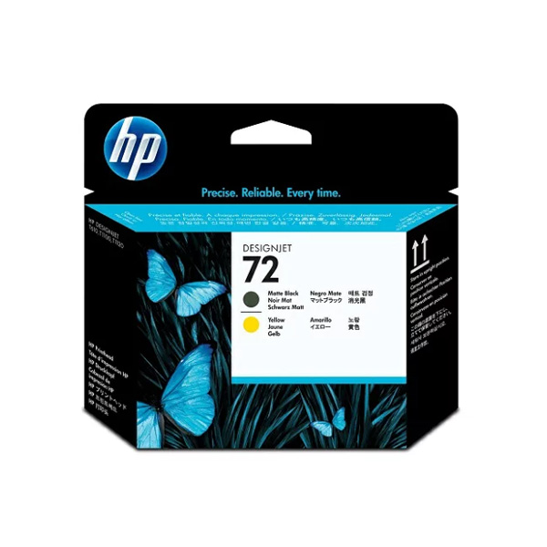 HP 72 原廠消光黑與黃色噴頭 (C9384A)