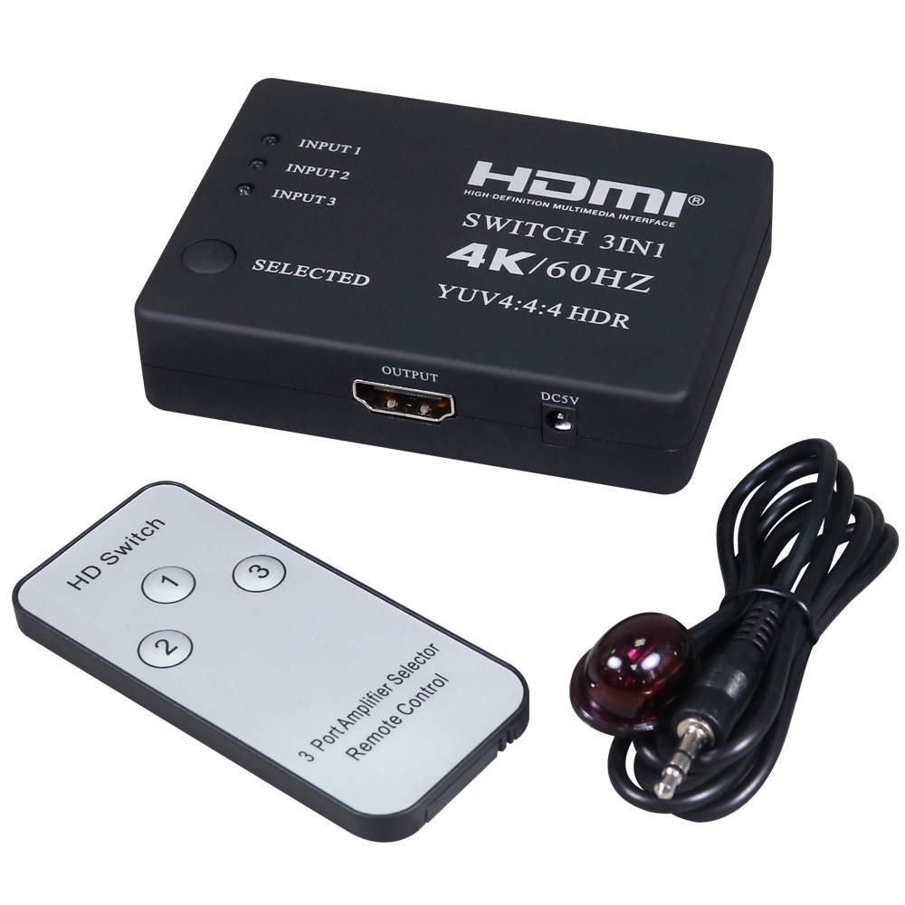 伽利略 HDMI 4K 影音切換器 3進1出 + 遙控器