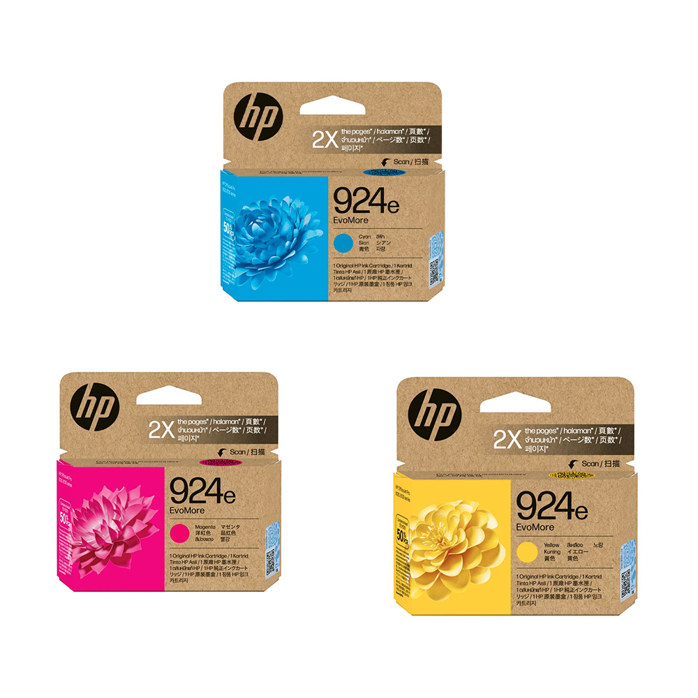 HP 924E 原廠高容量3彩墨水盒  (4K0U7NA/4K0U8NA/4K0U9NA)