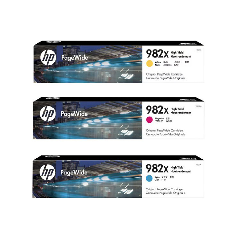 HP 惠普982X 高印量3彩色碳粉匣 (T0B27A/T0B28A/T0B29A)