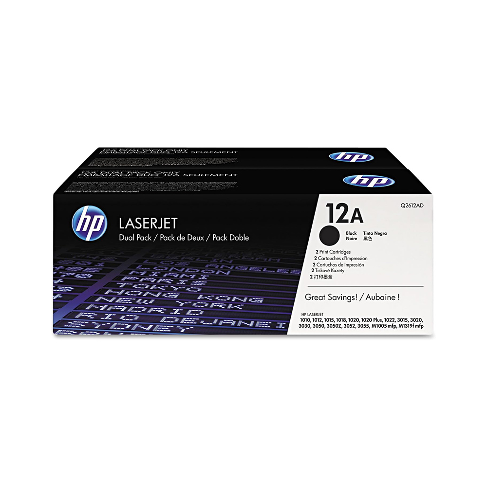 HP 惠普 12A 黑色原廠碳粉匣2入組 (Q2612AD/2612AD/2612)