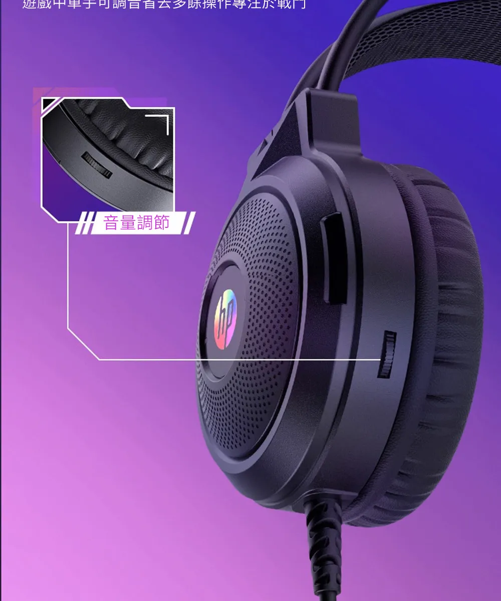 HP 惠普DHE-H160U 4D炫彩護耳式有線耳機