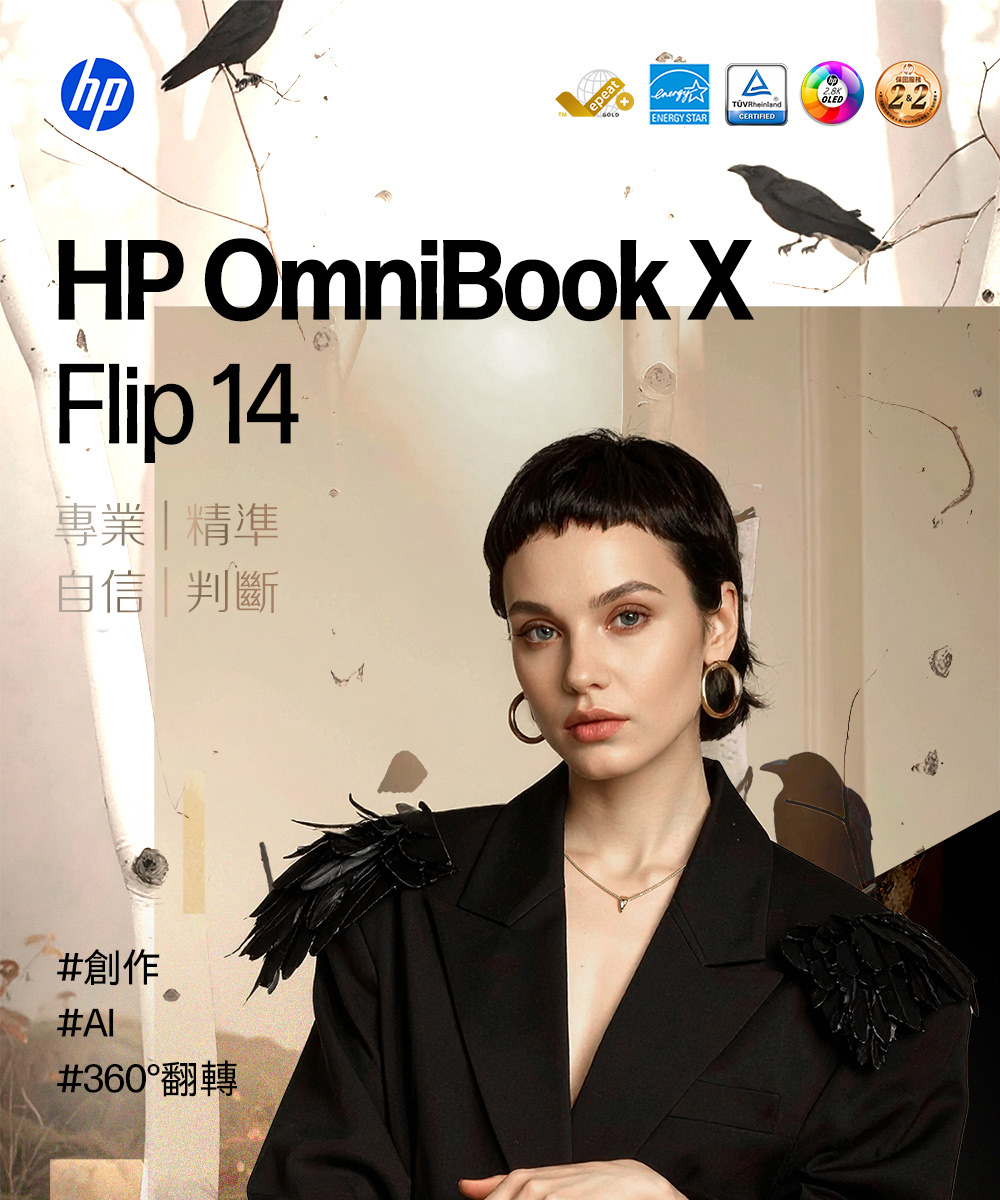 HP 惠普 OmniBook X FlipNGAI 14-kb0078TU 14吋 翻轉觸控筆電,高規格OLED觸控螢幕,14-kb0078TU14,HP惠普OmniBookXFlipNGAI14-kb0078TU14吋翻轉觸控筆電,商品特點,商品簡介