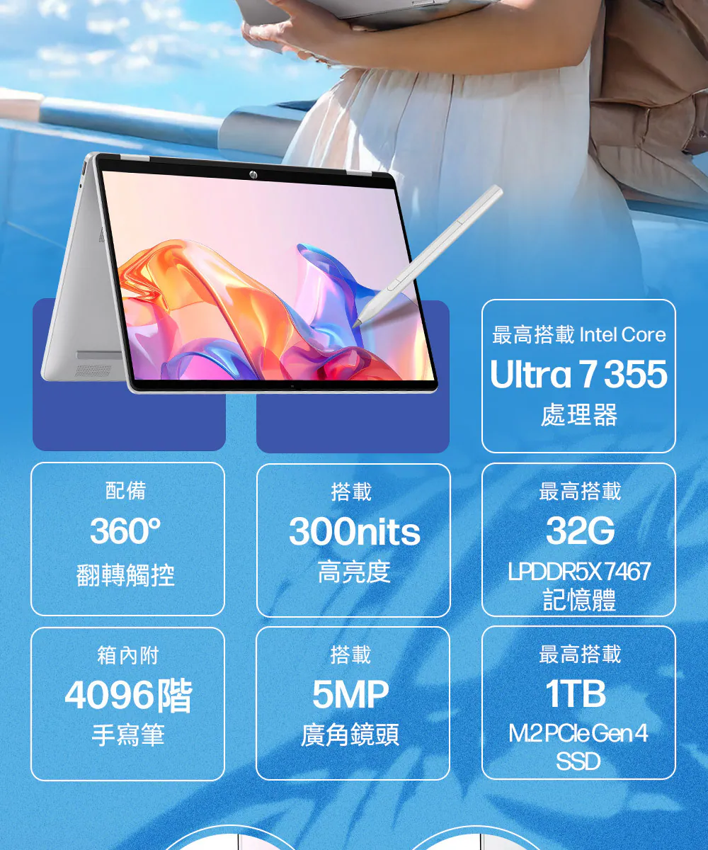 HP 惠普 OmniBook 5 FlipNGAI 14-km0043TU 14吋翻轉觸控筆電 閨蜜粉,高規格OLED觸控螢幕,14-km0043TU,HP惠普OmniBook5FlipNGAI14-km0043TU14吋翻轉觸控筆電閨蜜粉,商品特點,商品簡介