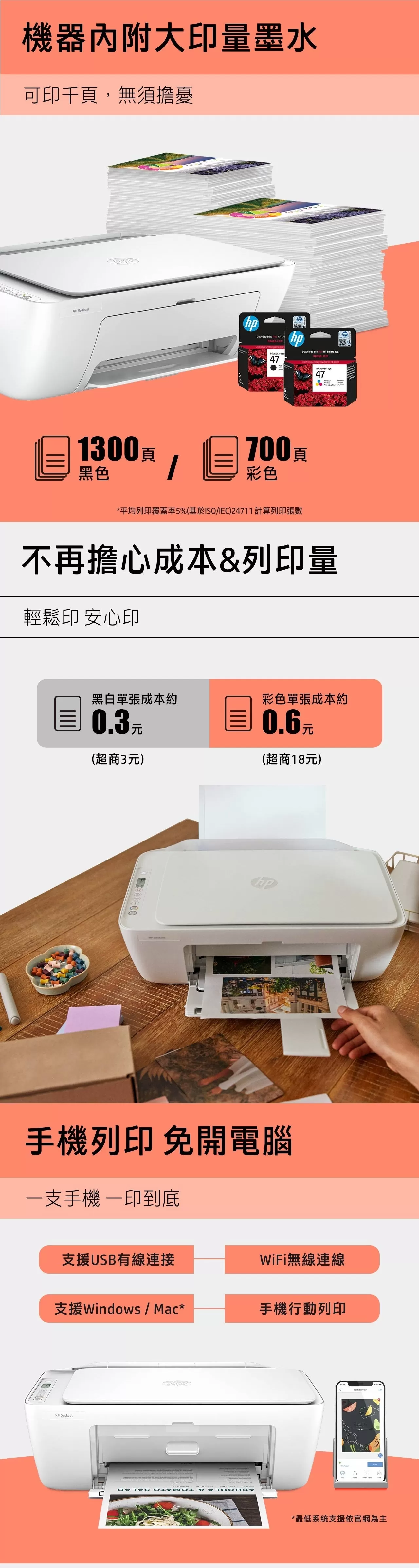 HP 惠普 Deskjet UIA 4925噴墨印表機(影印/列印/掃描/WiFi/9J061B),4925,HP惠普DeskjetUIA4925噴墨印表機(影印/列印/掃描/WiFi/9J061B),商品特點,手機列印,適用耗材