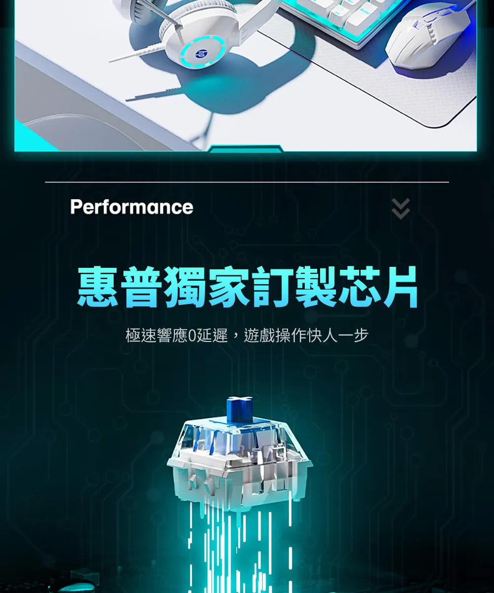 HP 惠普 GK100-新版  電競有線機械式 鍵盤