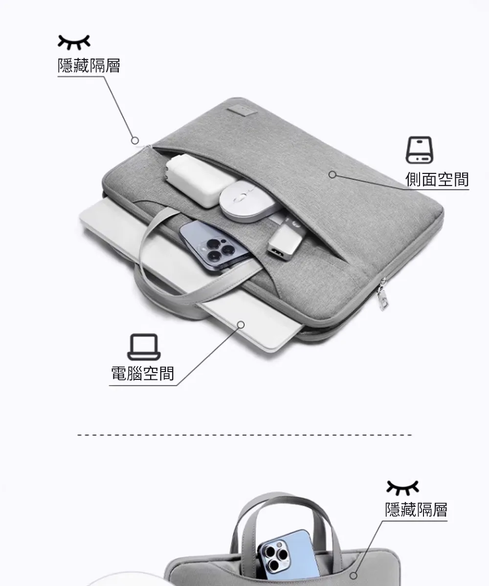 HP 惠普 15.6吋 無印 素雅 防震Pack O 筆電手提包