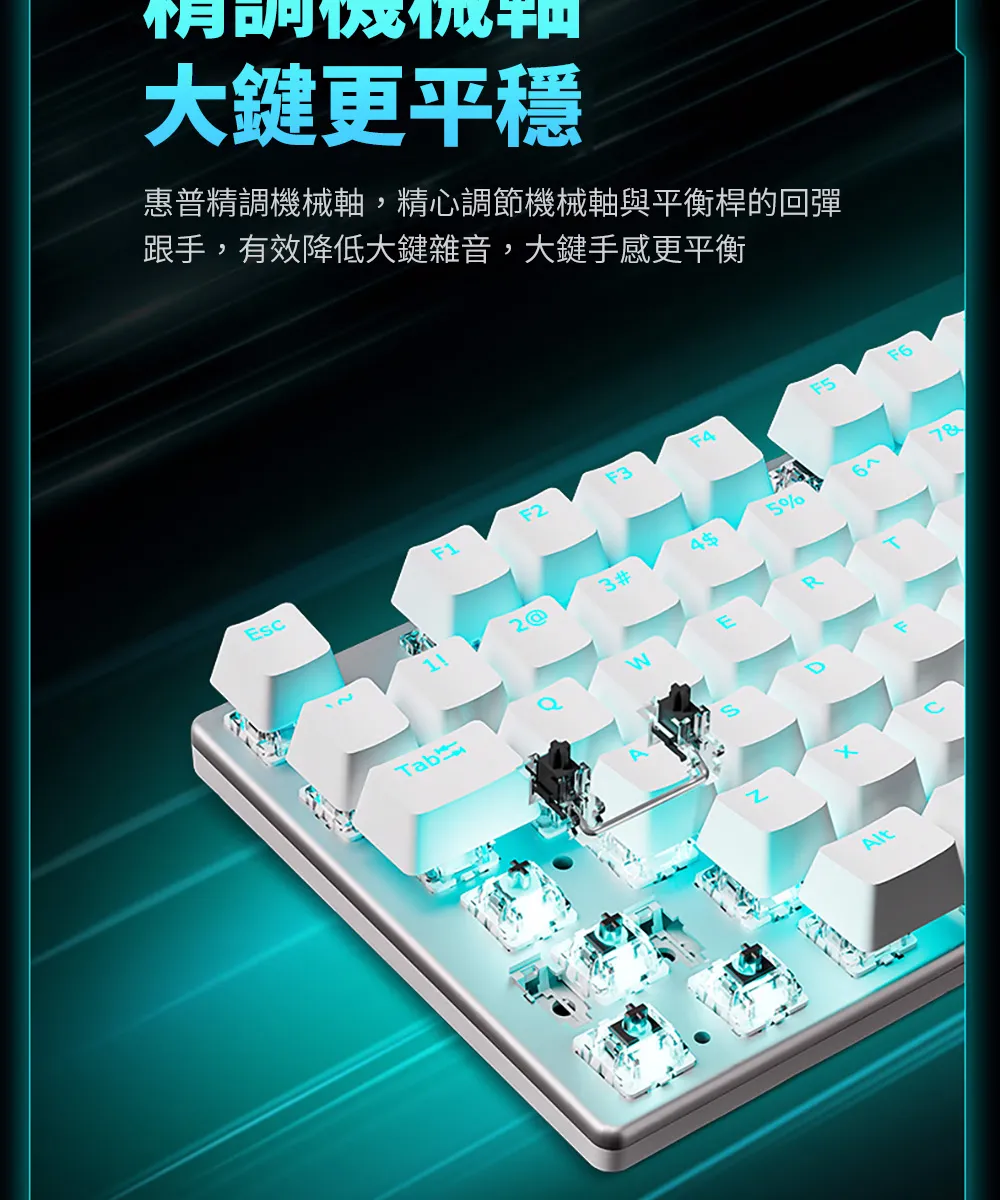 HP 惠普 GK100-新版  電競有線機械式 鍵盤