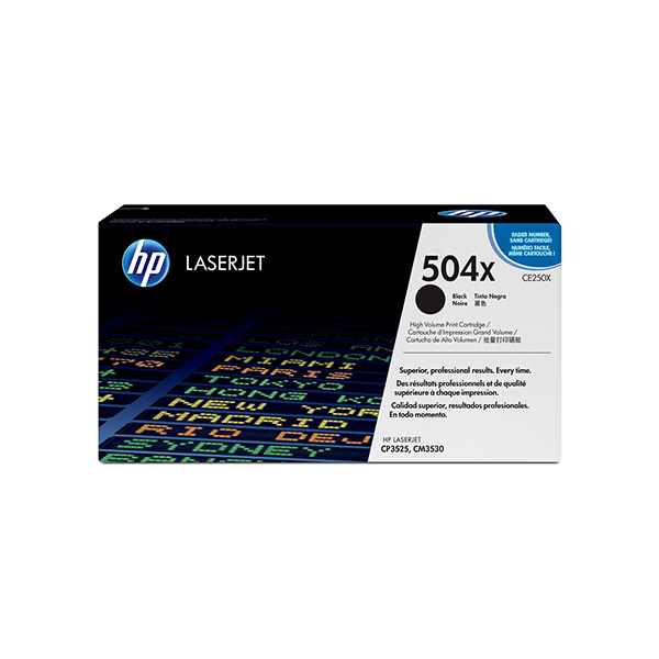 HP 504X LaserJet 高列印量黑色原廠碳粉匣(CE250X)
