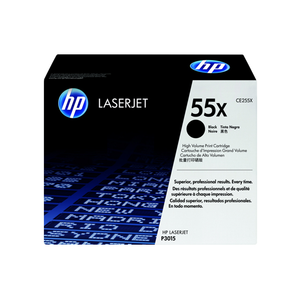 HP 55X 黑色原廠 LaserJet 高容量碳粉匣 (CE255X)