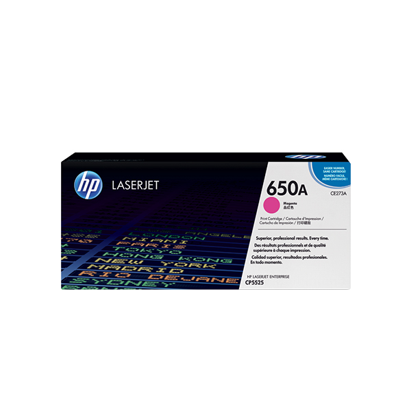 HP 650A LaserJet 洋紅色原廠碳粉匣(CE273A)