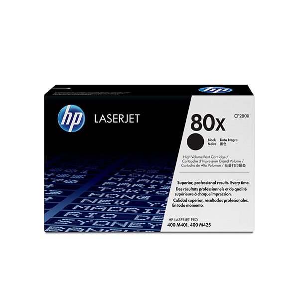 HP 80X LaserJet 高容量黑色原廠碳粉匣(CF280X),CF280X,墨水,80X,80X,墨水