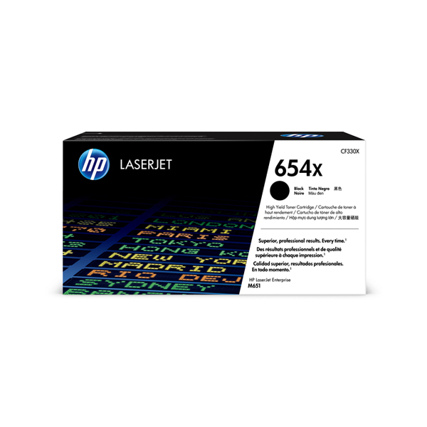 HP 654X 黑色原廠 LaserJet 高容量碳粉匣 (CF330X)