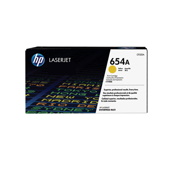 HP 654A 黃色原廠 LaserJet 碳粉匣 (CF332A)