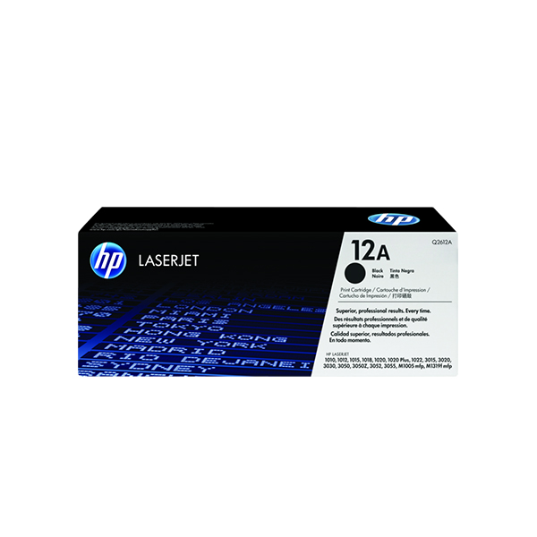 HP 12A LaserJet 黑色原廠碳粉匣(Q2612A),Q2612A,墨水,12A,12A,墨水