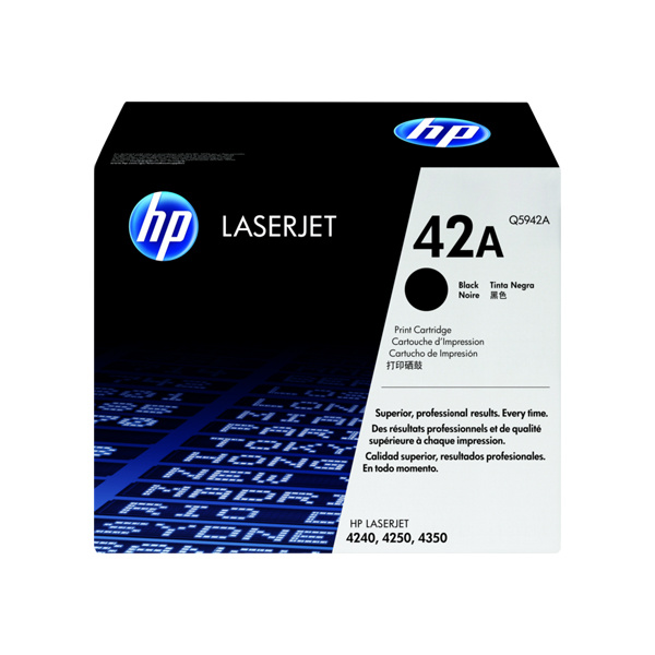 HP 42A 黑色原廠 LaserJet 碳粉匣 (Q5942A)