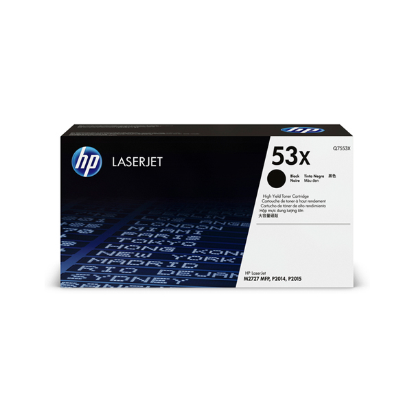 HP 53X 黑色原廠 LaserJet 高容量碳粉匣 (Q7553X)