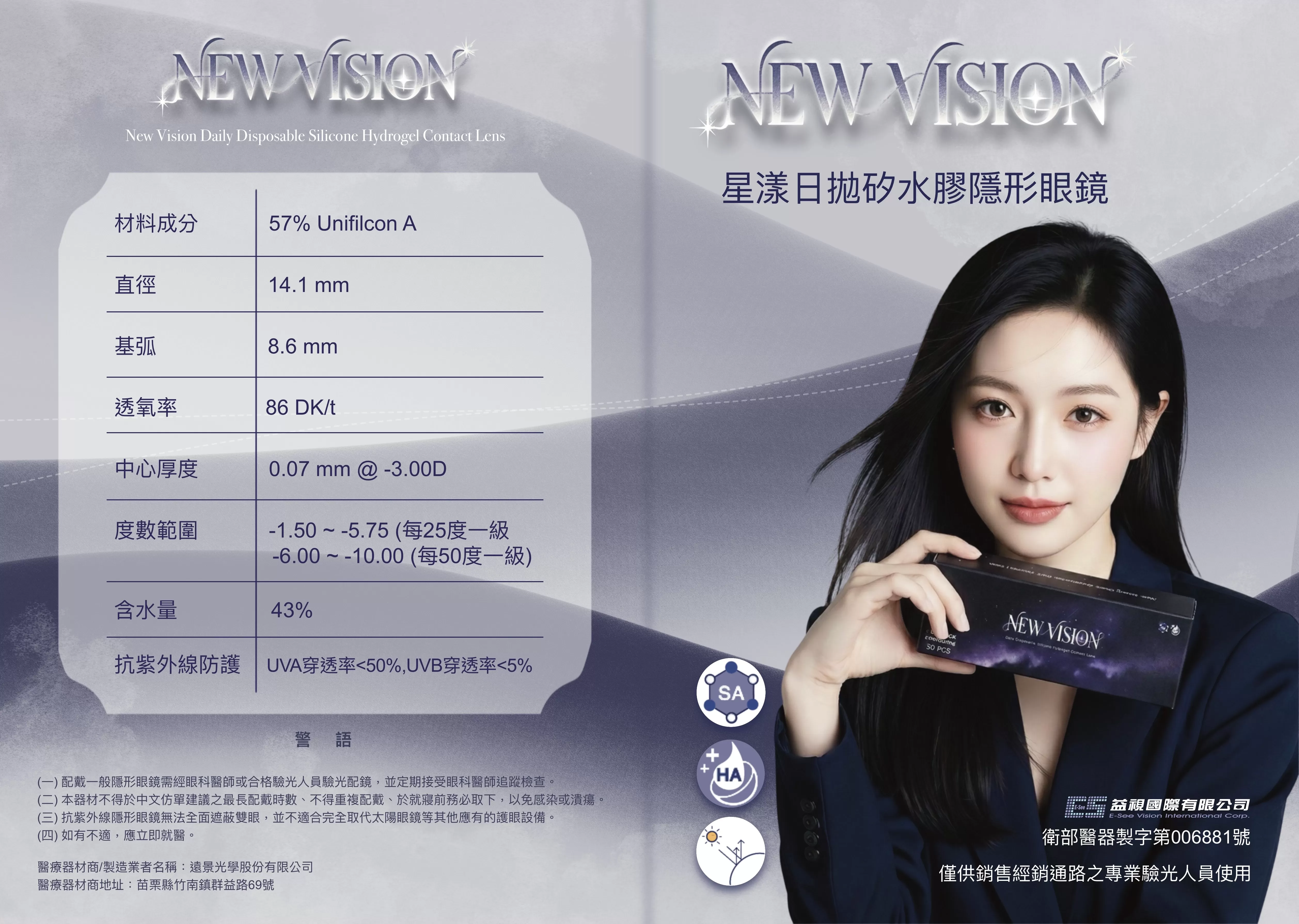 矽水膠隱形眼鏡,2026新上市,高透氧,抗UV