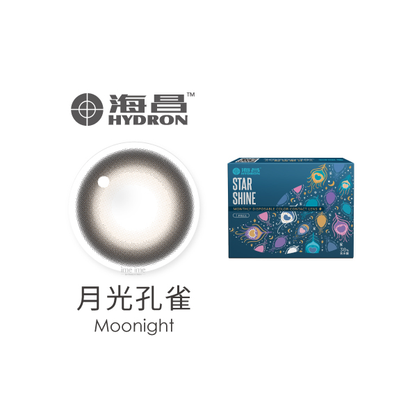 HYDRON海昌孔雀彩色月拋1片裝-Moonight 月光孔雀