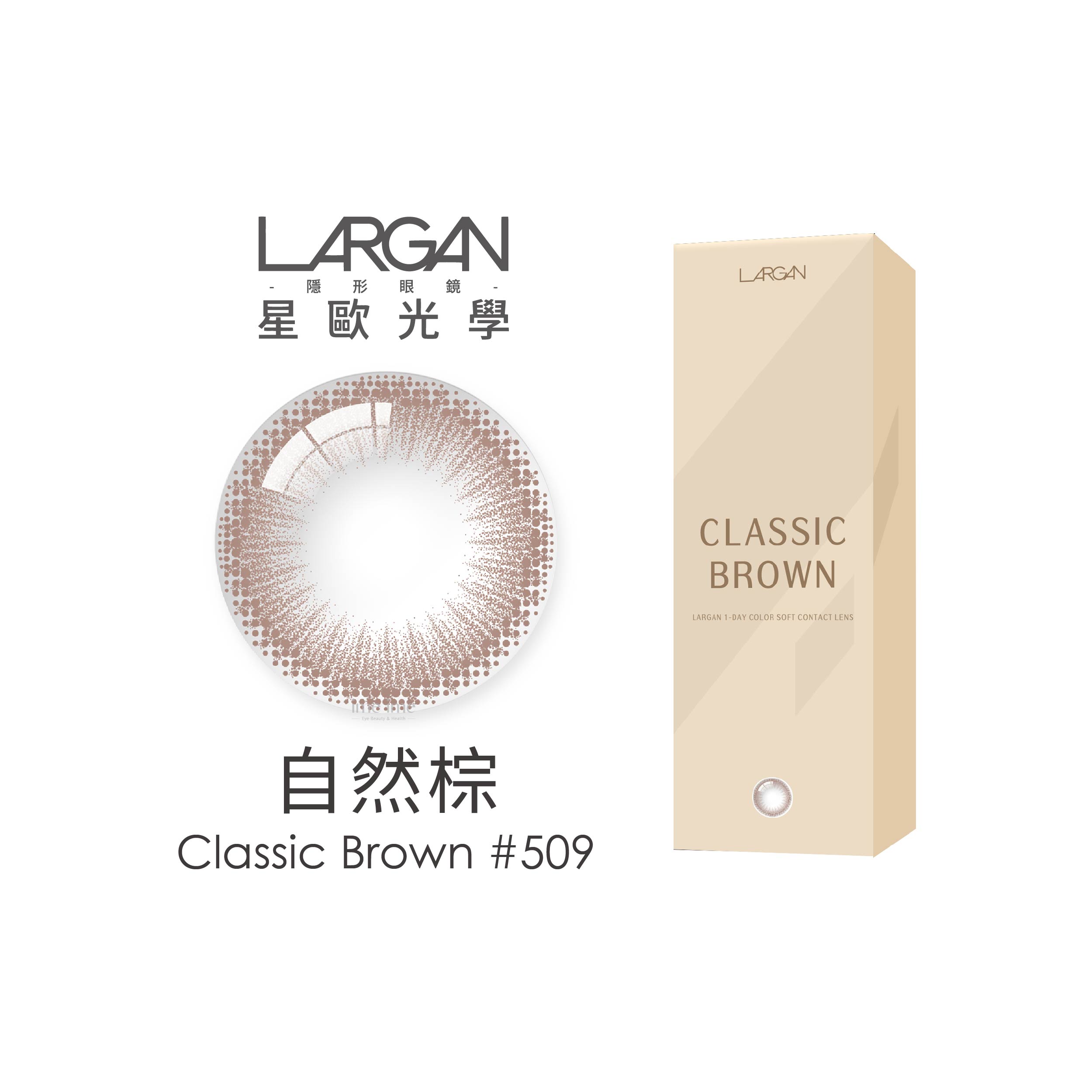 LARGAN星歐自然系列彩色日拋30片裝-Classic Brown 自然棕#509