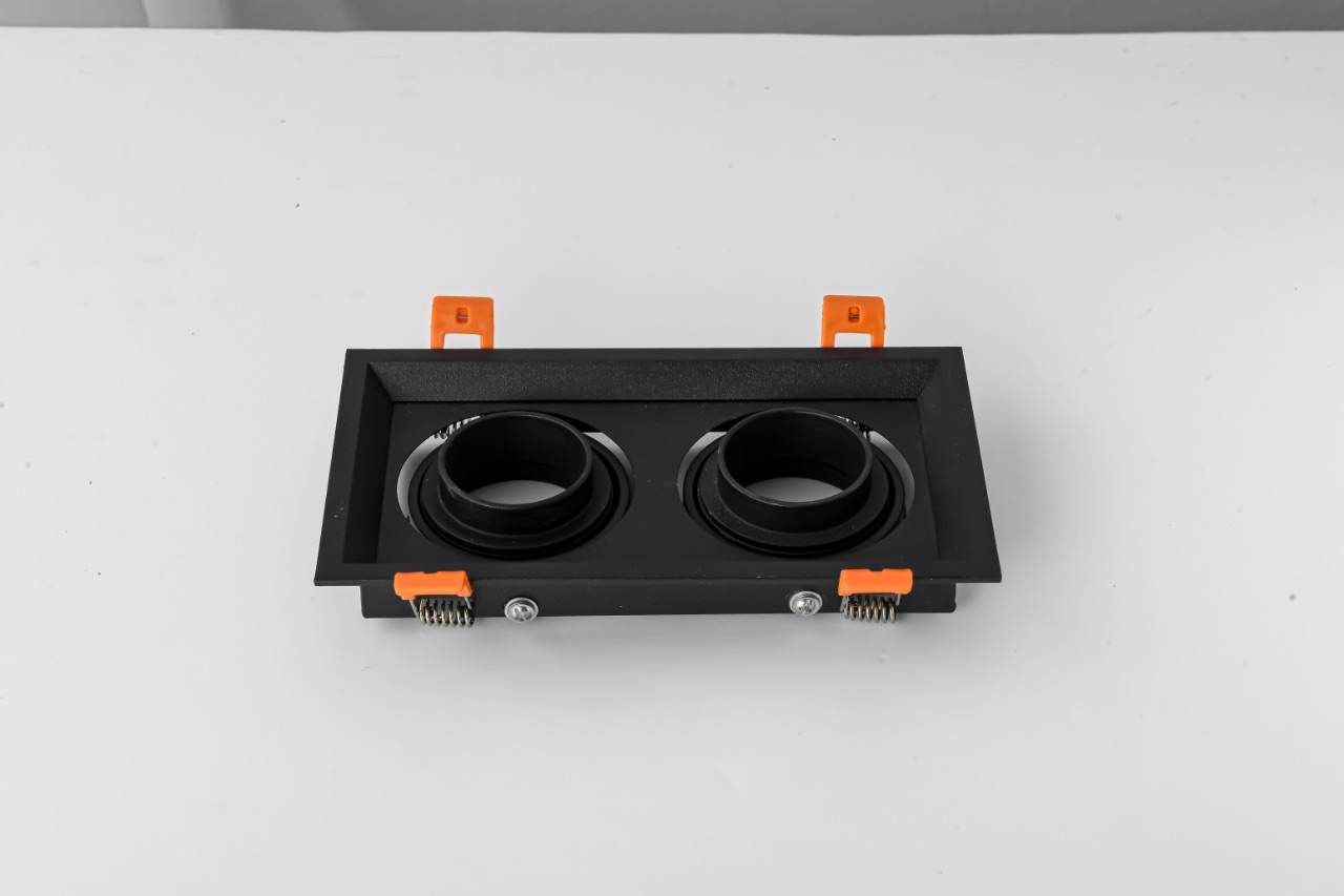 前置式雙孔盒燈面環黑殼