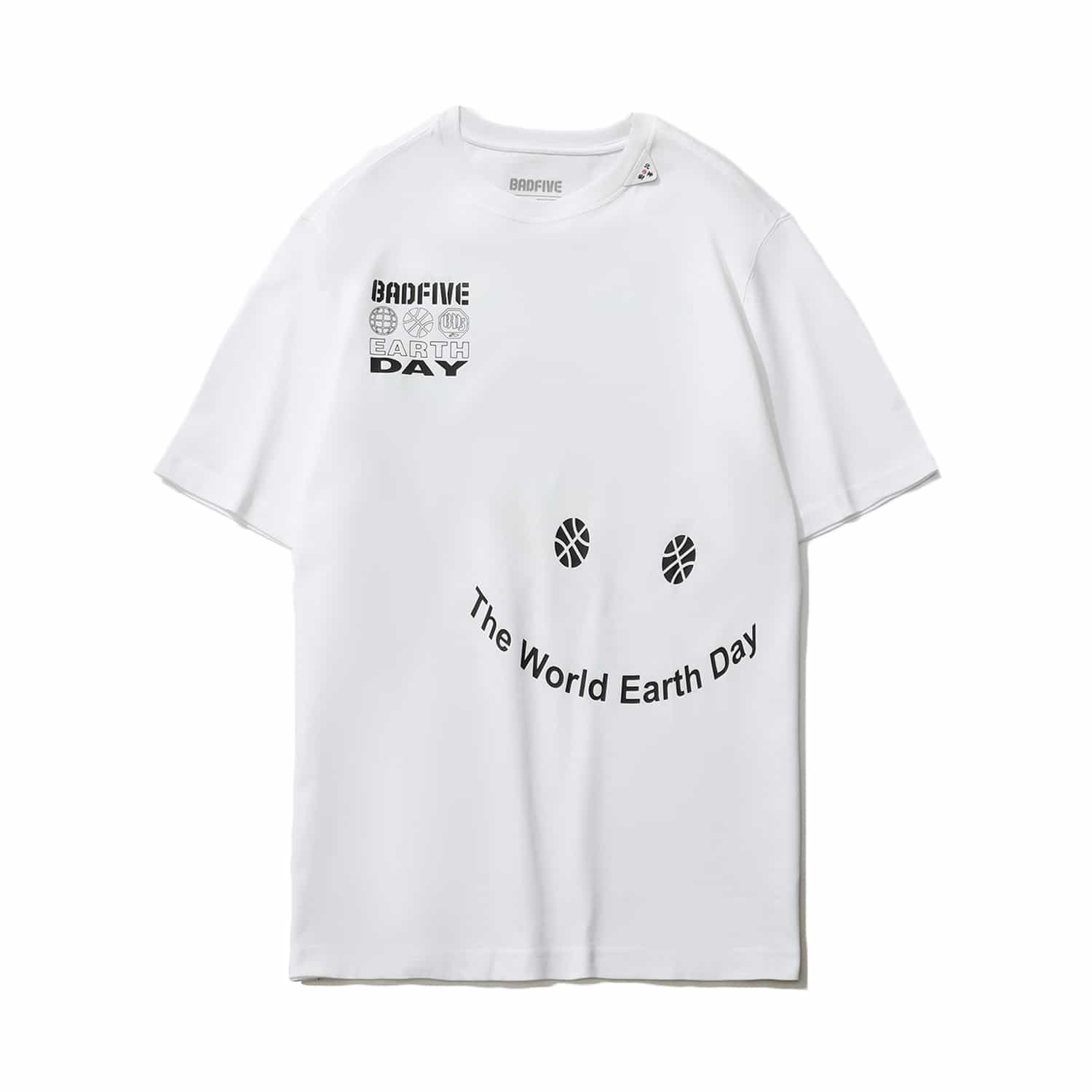 反伍BADFIVE籃球系列短袖T恤 - 基礎白地球日