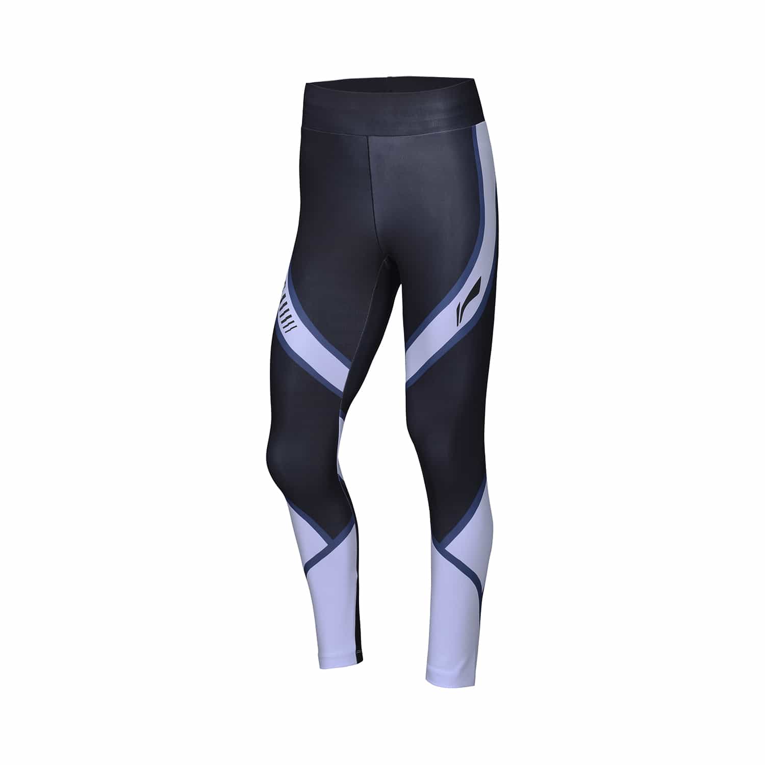 跑步系列女子緊身運動長褲 - 紫標準黑
