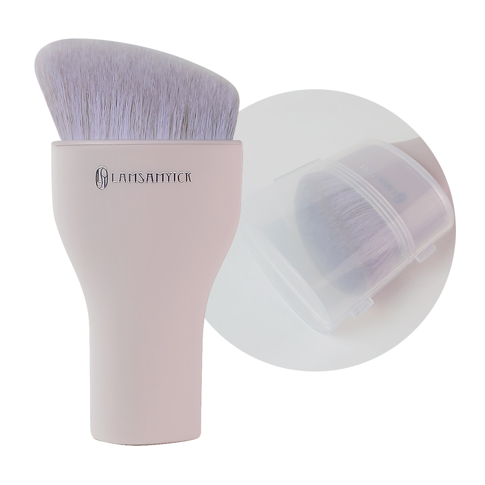 坡型弧面粉底刷（水滴型）-丁香紫
