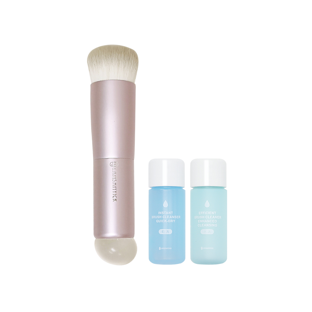 【送清潔液】點點雙頭刷-紫