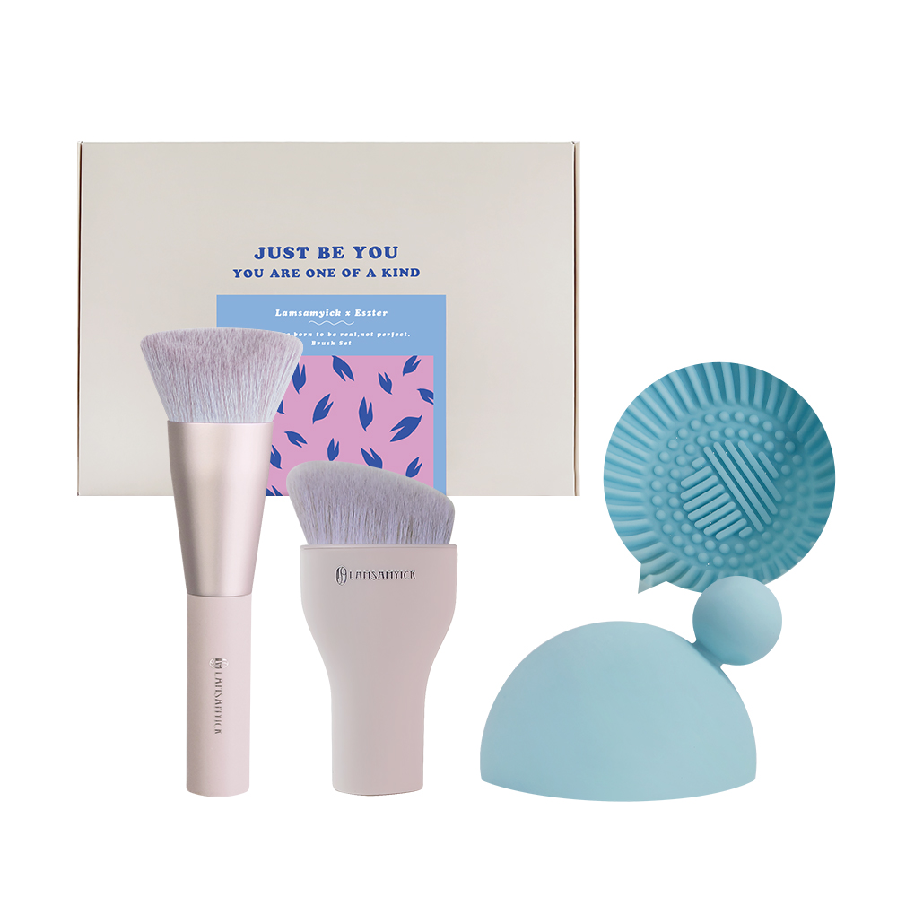 粉底雙刷組(紫)．不一樣藝術系列