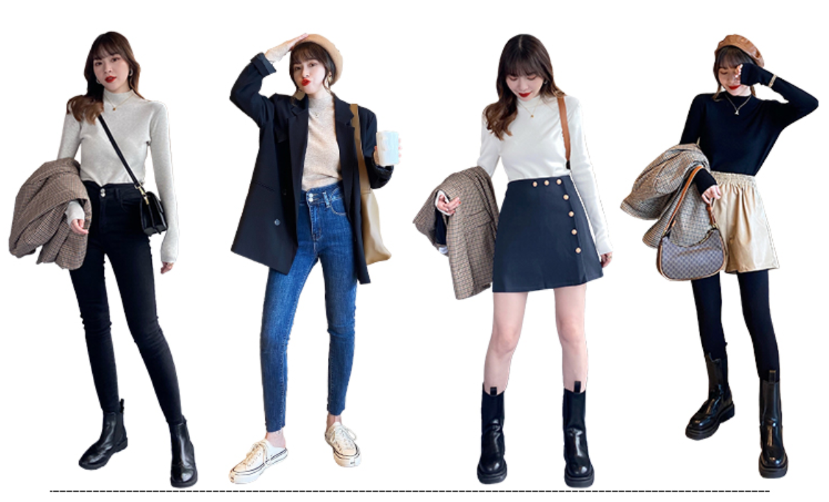 高領羊毛針織上衣