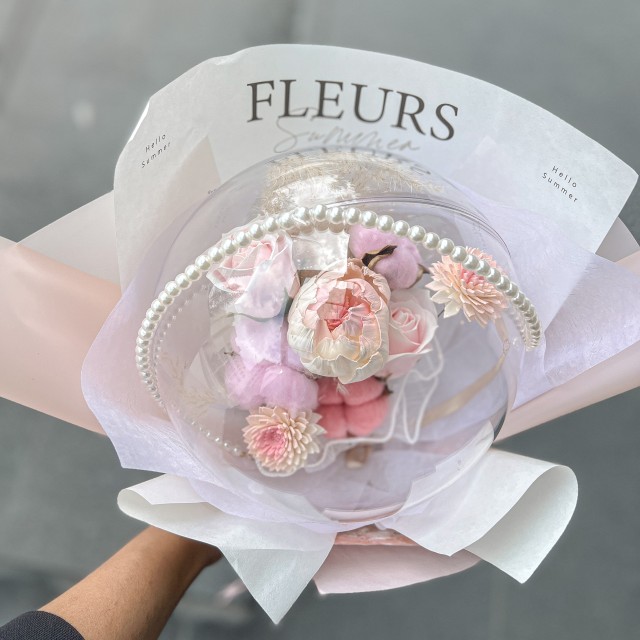 【Flower Plus】 珍珠粉 | 香皂花花束 波波球花束