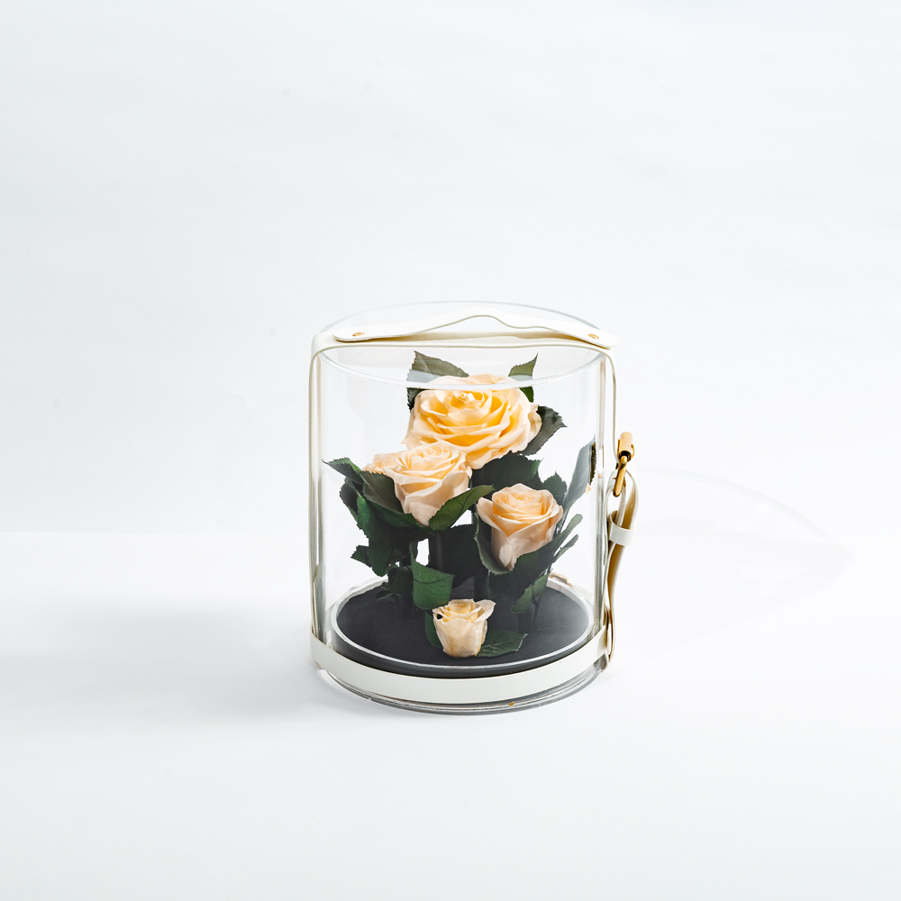 【Flower Plus】 純愛密碼 皮革提把永生花禮盒 質感 乾燥花