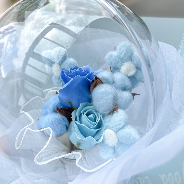 【Flower Plus】 天空藍｜香皂花花束 波波球花束